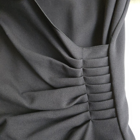 Armani Collezioni Milano Jersey Faux Wrap Navy Midi Dress Minimalist - Picture 8 of 16